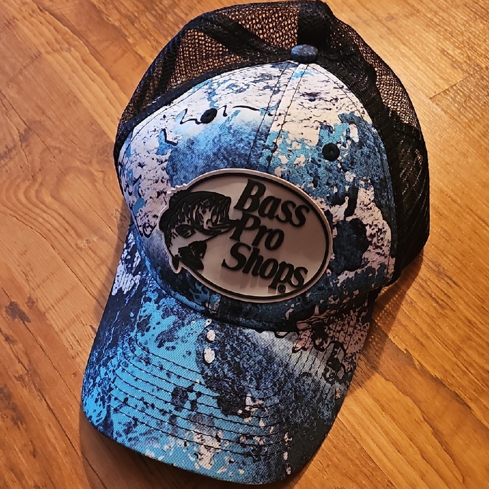 Kids Bass Pro Shops Ocean Blue and Black Hat